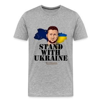 Alaska Ukraine Unterstützer T-Shirt Design - Männer Premium Bio T-Shirt - Grau meliert - Vorne - Damien (186cm)