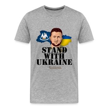 Ukraine Louisiana Wolodymyr Selenskyj - Männer Premium Bio T-Shirt - Grau meliert - Vorne - Damien (186cm)