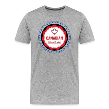 Canada, maple leaf. - Men's Premium Organic T-Shirt - heather grey - Front - Damien (186cm)