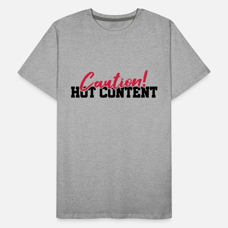 Caution Hot Content Männer Premium Bio T-Shirt