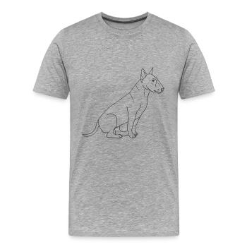 Bullterrier - Männer Premium Bio T-Shirt - Grau meliert - Vorne - Damien (186cm)