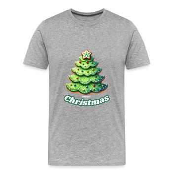 Merry Christmas, ideal für Weihnachten, Hingucker - Männer Premium Bio T-Shirt - Grau meliert - Vorne - Damien (186cm)