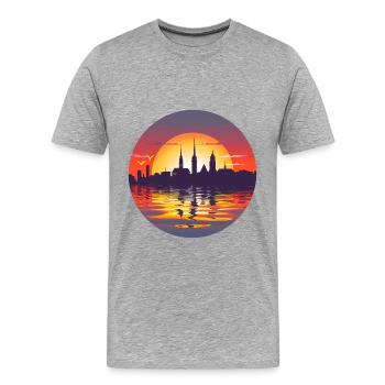 Ligne d’horizon de Kiel - T-shirt bio Premium Homme - gris chiné - Devant - Damien (186cm)