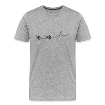 2 Bienen - Männer Premium Bio T-Shirt - Grau meliert - Vorne - Damien (186cm)