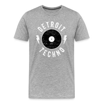Detroit Techno Classic Shirt Vinyl EDM Elektronik - Männer Premium Bio T-Shirt - Grau meliert - Vorne - Damien (186cm)