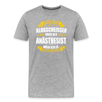 Ich Bin Kein Klugscheisser Anästhesist Anästhesie - Männer Premium Bio T-Shirt - Grau meliert - Vorne - Damien (186cm)