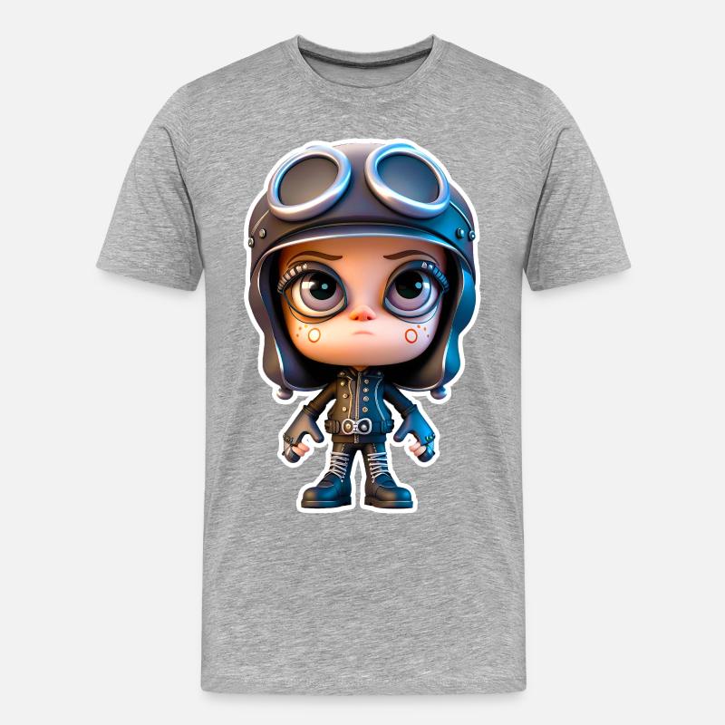 Little Biker 02 - Männer Premium Bio T-Shirt - Grau meliert