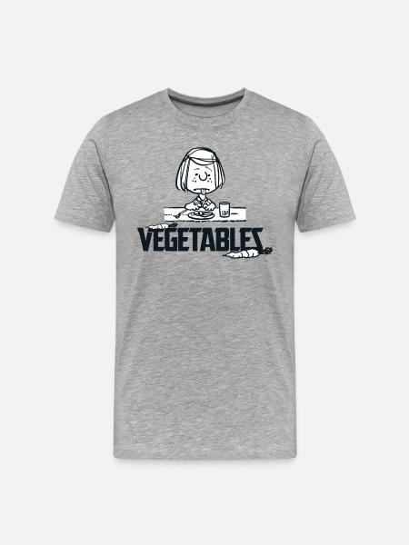 Peanuts Peppermint Patty Gemüse - Männer Premium Bio T-Shirt - Grau meliert