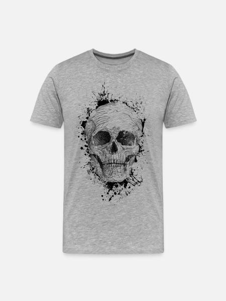 Crâne - T-shirt bio Premium Homme - gris chiné