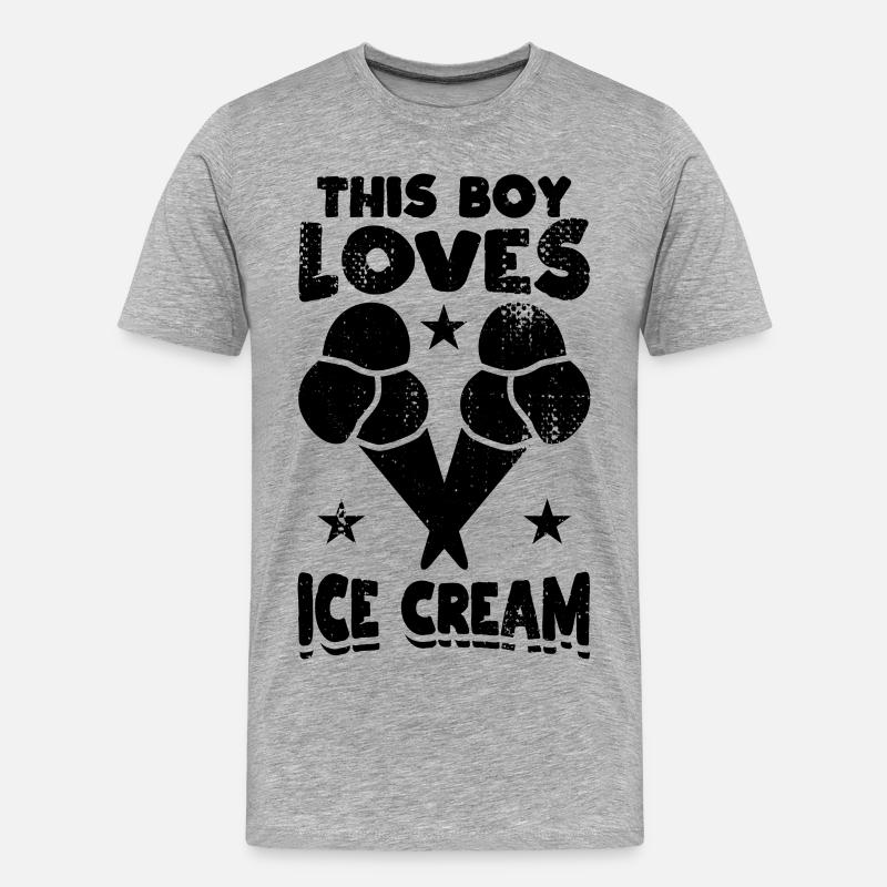 Eiscreme Junge - Männer Premium Bio T-Shirt - Grau meliert
