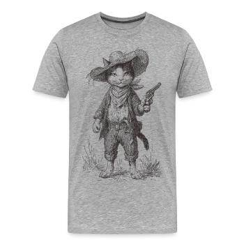 Cat Bandit - T-shirt bio Premium Homme - gris chiné - Devant - Damien (186cm)