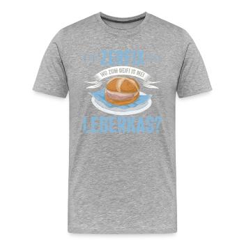 Lustig Leberkäse Und Fleischkäse Zerfix Leberkas - Männer Premium Bio T-Shirt - Grau meliert - Vorne - Damien (186cm)