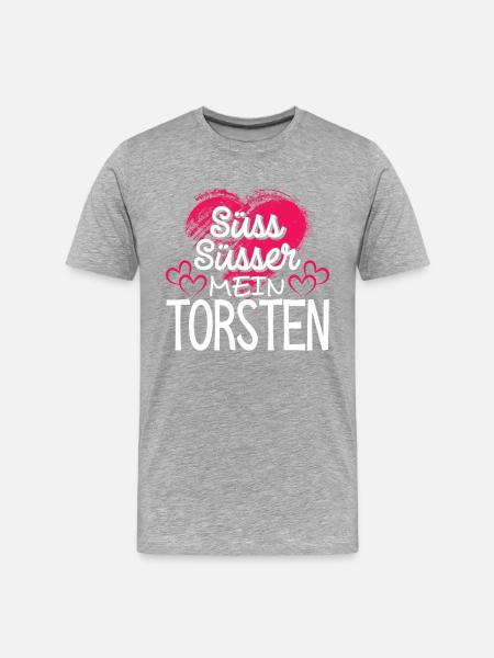 TORSTEN - süss - Männer Premium Bio T-Shirt - Grau meliert