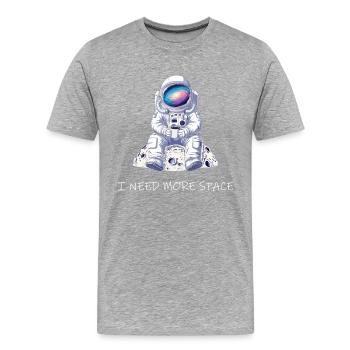 I Need More Space - Männer Premium Bio T-Shirt - Grau meliert - Vorne - Damien (186cm)