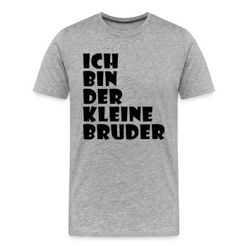 Ich bin der kleine Bruder - Männer Premium Bio T-Shirt - Grau meliert - Vorne - Damien (186cm)