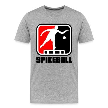 Farben änderbar | Roundnet Spike Ball Spikeball - Männer Premium Bio T-Shirt - Grau meliert - Vorne - Damien (186cm)