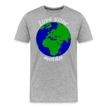 Love your mother earth - Männer Premium Bio T-Shirt - Grau meliert - Vorne - Damien (186cm)