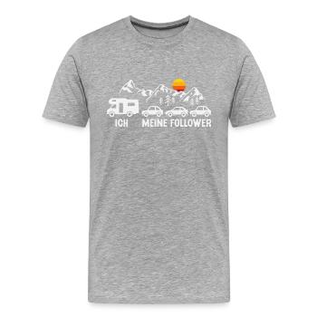 Camping Meine Follower Wohnmobil Camper - Männer Premium Bio T-Shirt - Grau meliert - Vorne - Damien (186cm)