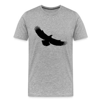 adler - Männer Premium Bio T-Shirt - Grau meliert - Vorne - Damien (186cm)