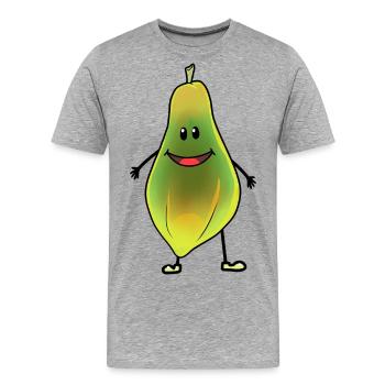 Fruits Fruit Tropical Fruits Fruit Fantasy Papaya - Men's Premium Organic T-Shirt - heather grey - Front - Damien (186cm)
