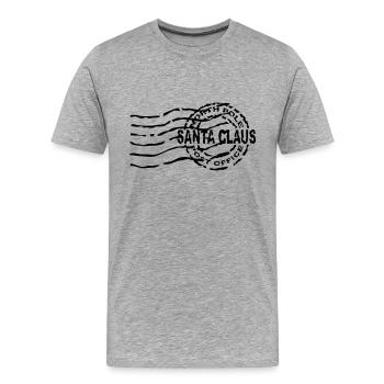 santa_claus_sc25 - T-shirt bio Premium Homme - gris chiné - Devant - Damien (186cm)