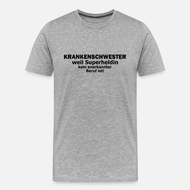 krankenschwester - Männer Premium Bio T-Shirt - Grau meliert