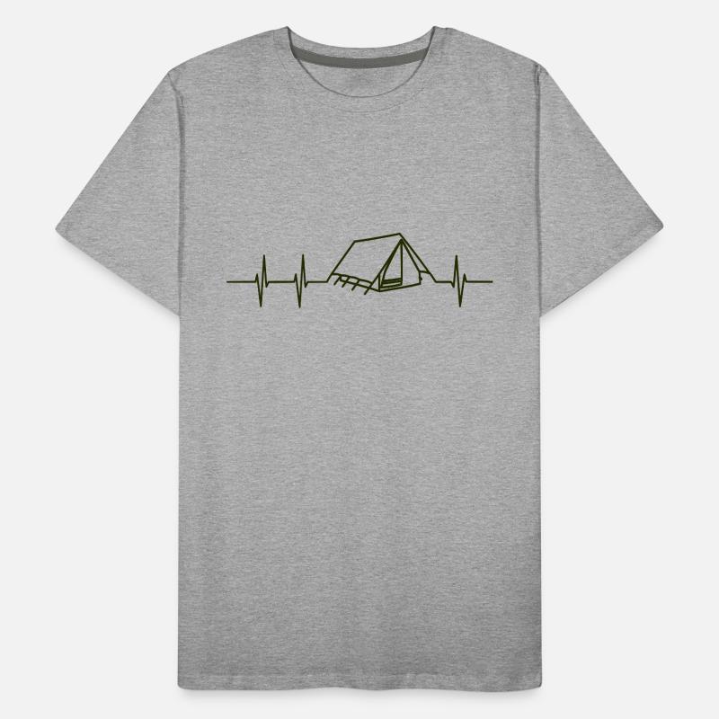 Herzfrequenz Camping Männer Premium Bio T-Shirt