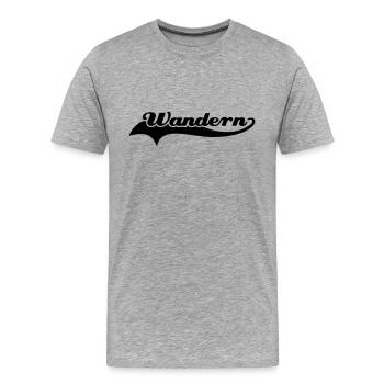 Wandern Schweif - Männer Premium Bio T-Shirt - Grau meliert - Vorne - Damien (186cm)