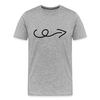 pfeil - Männer Premium Bio T-Shirt - Grau meliert - Vorne - Damien (186cm)