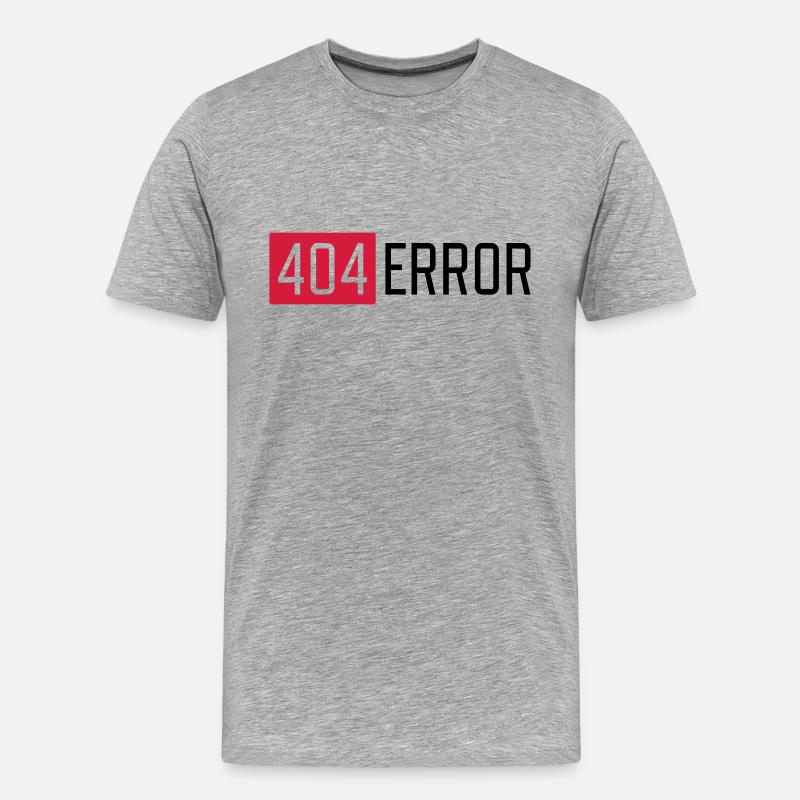 404 ERROR - Männer Premium Bio T-Shirt - Grau meliert