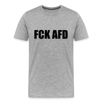 FUCK AFD - Männer Premium Bio T-Shirt - Grau meliert - Vorne - Damien (186cm)