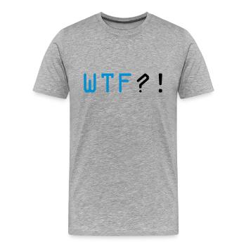 wtf - Männer Premium Bio T-Shirt - Grau meliert - Vorne - Damien (186cm)