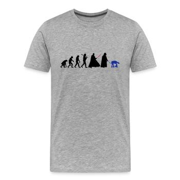 EVOLUTION DARK VADOR - T-shirt bio Premium Homme - gris chiné - Devant - Damien (186cm)