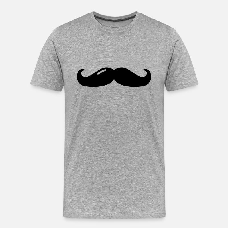 mustache - moustache - beard - bart - Männer Premium Bio T-Shirt - Grau meliert