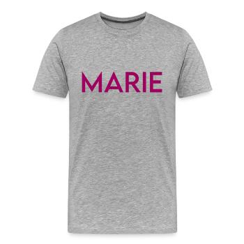 Marie Vorname Geschenk - Männer Premium Bio T-Shirt - Grau meliert - Vorne - Damien (186cm)