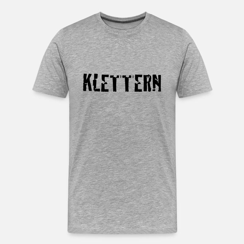 klettern - Männer Premium Bio T-Shirt - Grau meliert