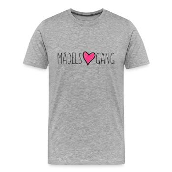 maedels herz gang liebe - Männer Premium Bio T-Shirt - Grau meliert - Vorne - Damien (186cm)