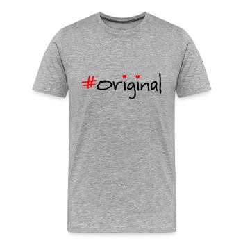 Original - Männer Premium Bio T-Shirt - Grau meliert - Vorne - Damien (186cm)