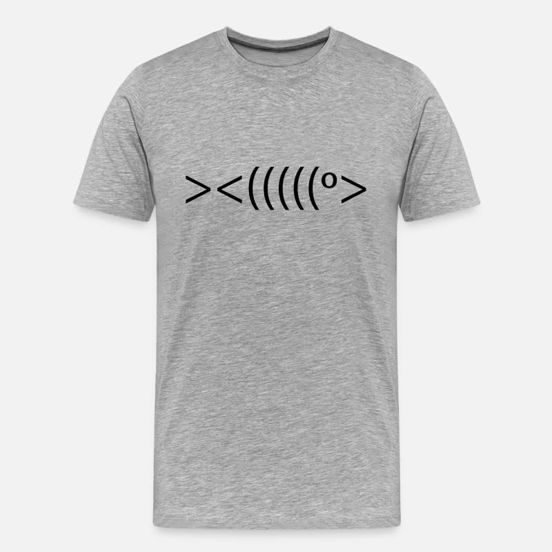 fisch - Männer Premium Bio T-Shirt - Grau meliert