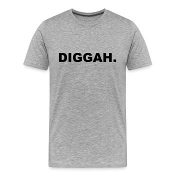 Jugendwort Digga Schwarz - Männer Premium Bio T-Shirt - Grau meliert - Vorne - Damien (186cm)