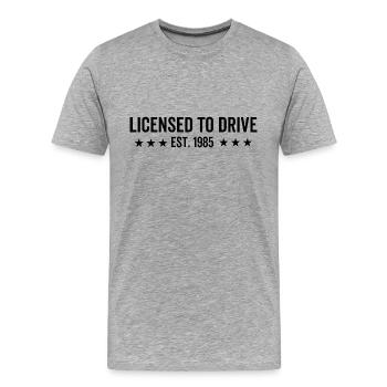 Permis de conduire en 1985 - T-shirt bio Premium Homme - gris chiné - Devant - Damien (186cm)