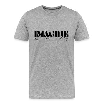 Imagine Create possibility - Men's Premium Organic T-Shirt - heather grey - Front - Damien (186cm)