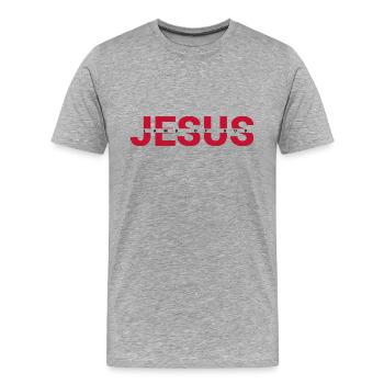 Jesus - T-shirt bio Premium Homme - gris chiné - Devant - Damien (186cm)