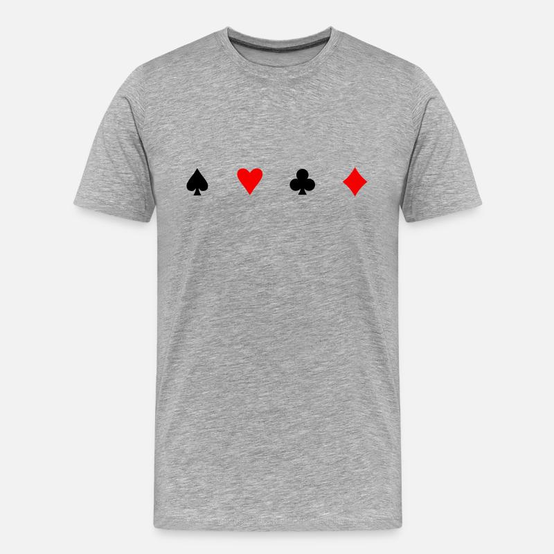 karten symbole - Männer Premium Bio T-Shirt - Grau meliert
