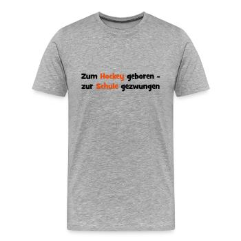 Hockey - Männer Premium Bio T-Shirt - Grau meliert - Vorne - Damien (186cm)