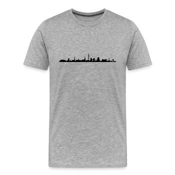 Skyline - Gelsenkirchen - Männer Premium Bio T-Shirt - Grau meliert - Vorne - Damien (186cm)