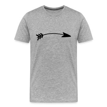 arrow - Men's Premium Organic T-Shirt - heather grey - Front - Damien (186cm)