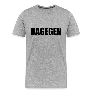 Politik Partei Dagegen Nachrichten Meinung - Männer Premium Bio T-Shirt - Grau meliert - Vorne - Damien (186cm)