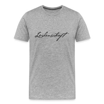 Leidenschaft - Männer Premium Bio T-Shirt - Grau meliert - Vorne - Damien (186cm)