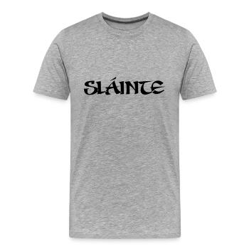 Slainte texte de - T-shirt bio Premium Homme - gris chiné - Devant - Damien (186cm)